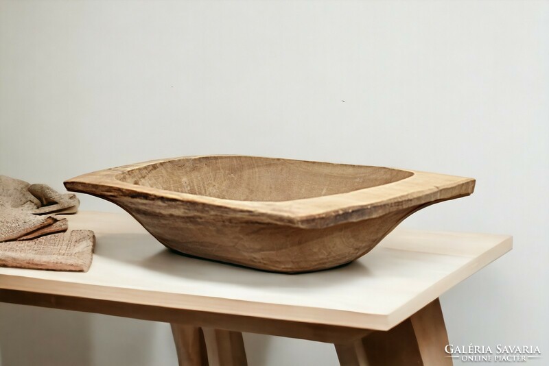 Traditional wooden hollow kneading bowl
