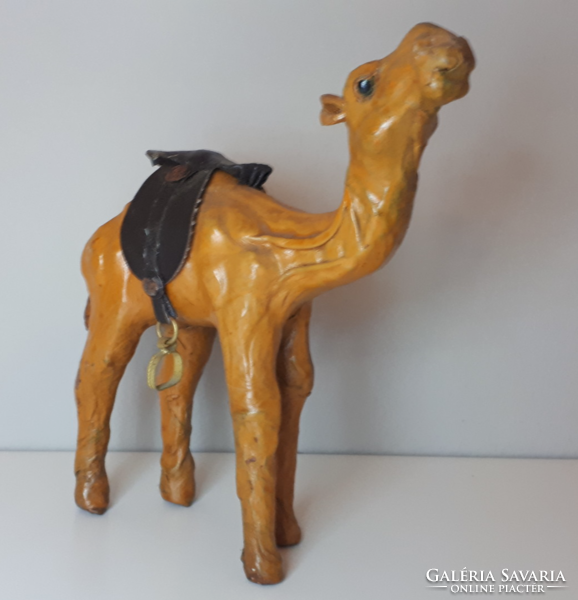 Egyiptomi kézműves bőr teve camel dromedár 14 cm