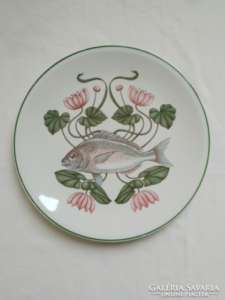 Villeroy and Boch 4 darabos hal halas porcelán tál tányér készlet lepényhal keszeg ponty hínár minta