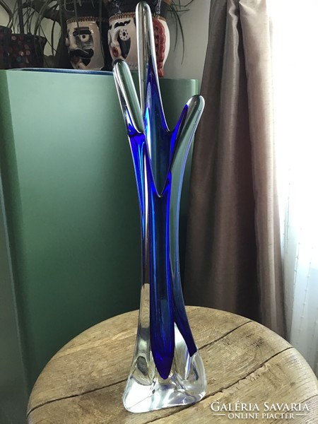 Régi cseh kristály üveg váza