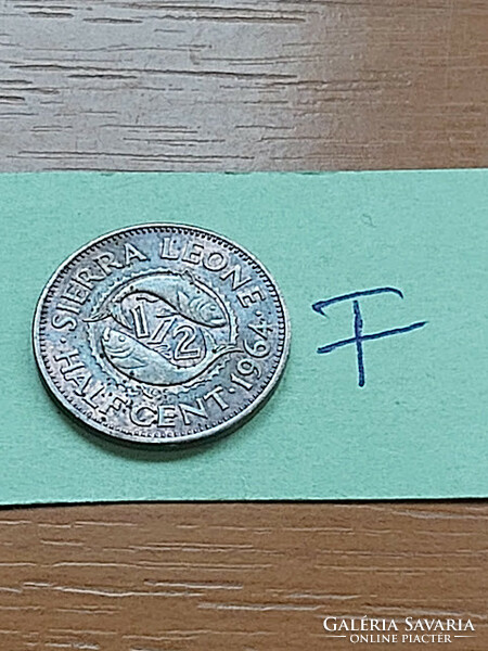Sierra leone 1/2 cent 1964 bronze, sir milton margai #f