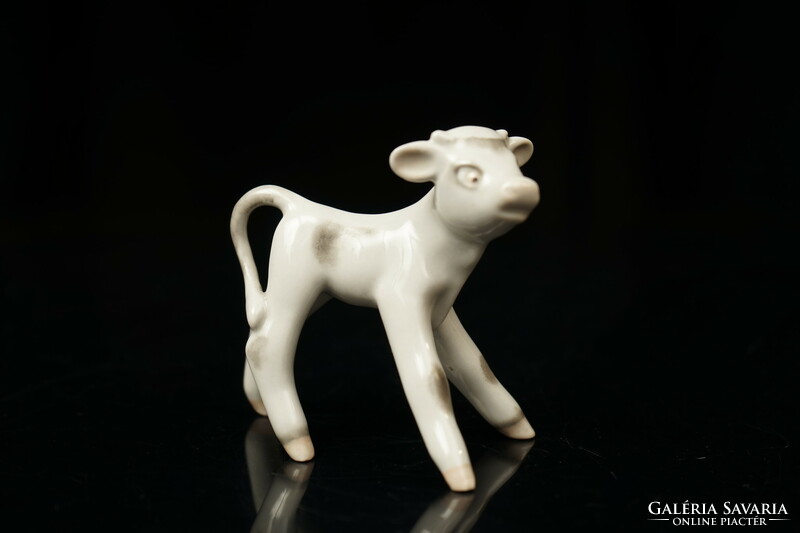 Retro drasche porcelain calf figurine / cow statue / retro old