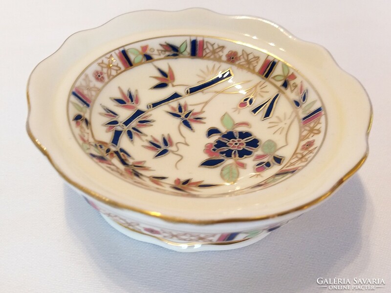 Zsolnay hand-painted decorative bowl with bamboo pattern. Rare!