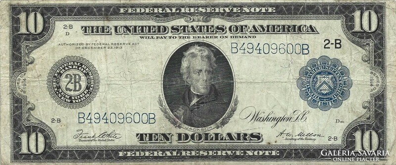 10 dollár 1914 USA Ritka. Nagyméretű