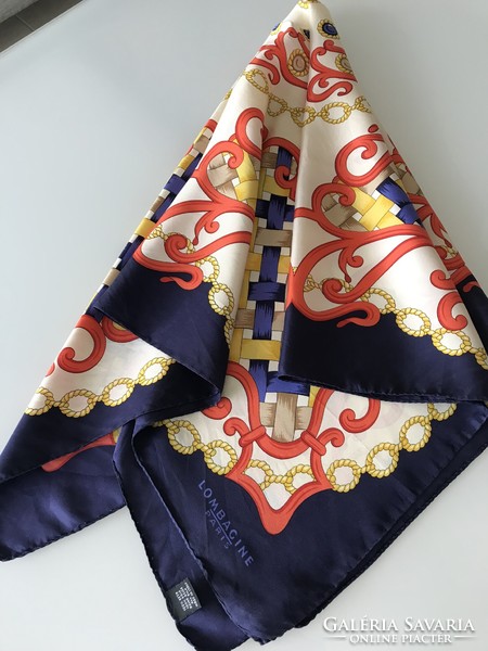 Lombagine paris silk scarf with bright colors and an elegant pattern