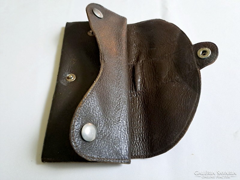 Very old hat factory leather wallet in good condition