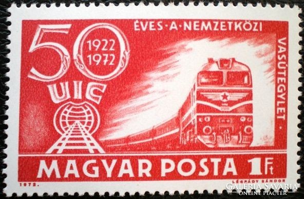 S2818 / 1972 50 éves a Nemzetközi Vasútegylet bélyeg postatiszta