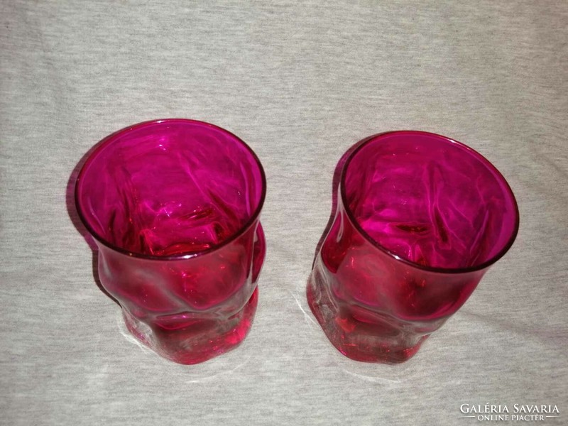 Lila üveg pohár párban 11 cm (A7)