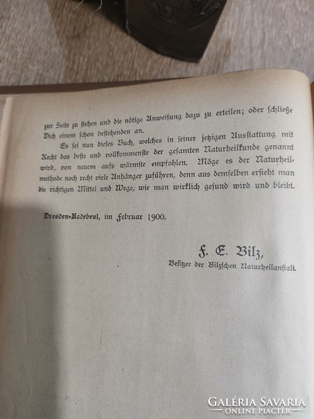 BILZ: Az új természetgyógyászati kezelés című régi könyv 1900.