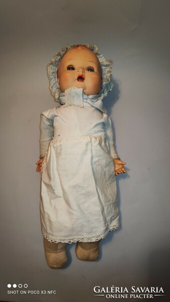 Antique minerva germany marked original rag and celluloid doll