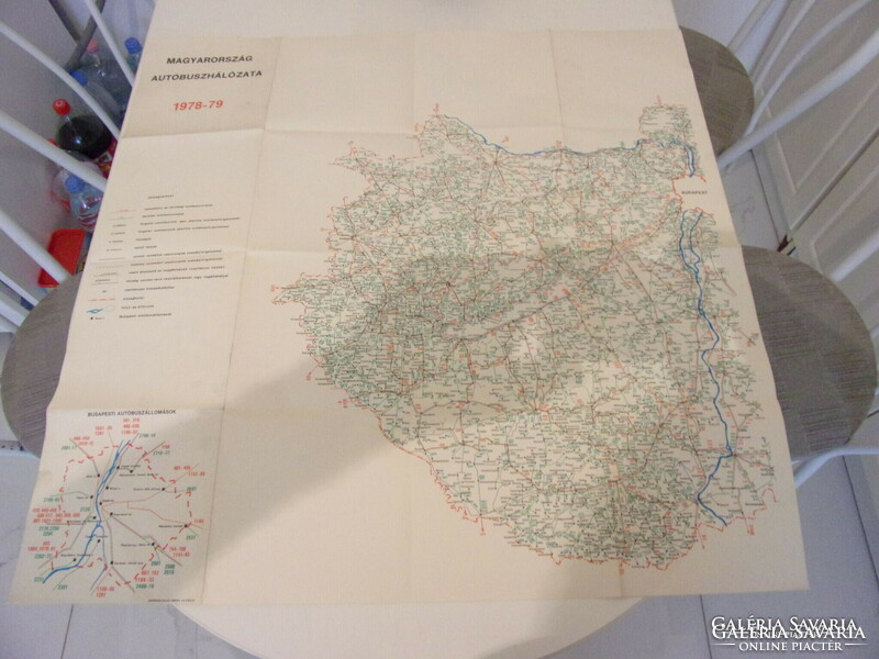 Map of the bus network in Hungary 1978-1979