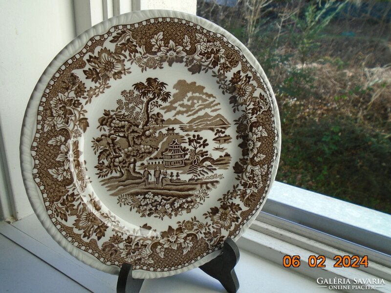 Antik angol Enoch 1784 Ralph 1750 Woods Burslem tányér SEAFORTH  kínaizáló mintával