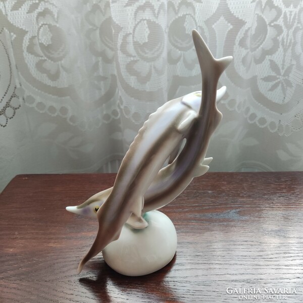 Hollóházi porcelain visa fish pair - first class marked