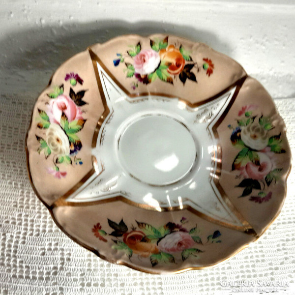 P&s portheim&sons 1847-1872 hand-painted Viennese rose porcelain teacup and plate - art&decoration