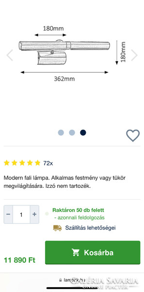 Modern, inox kép-, festmény vagy tükör megvilágító led lámpa