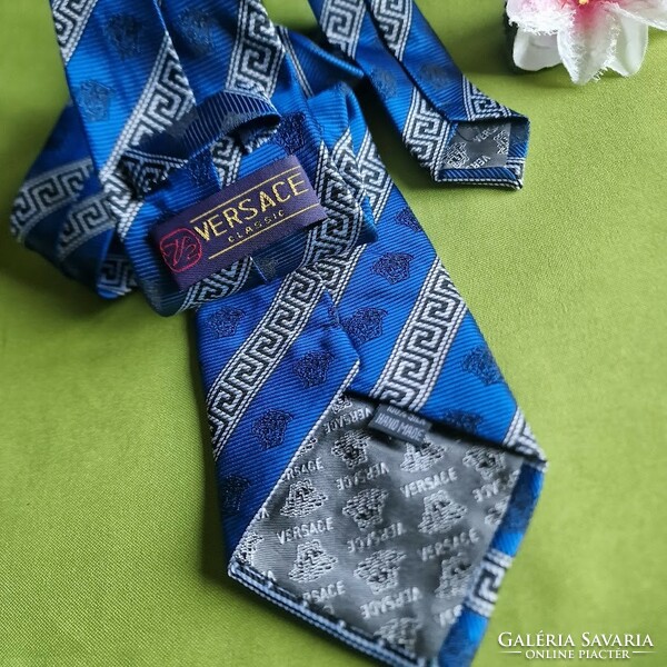 ESKÜVŐ NYK52 - Kék alapon mintás - selyem nyakkendő
