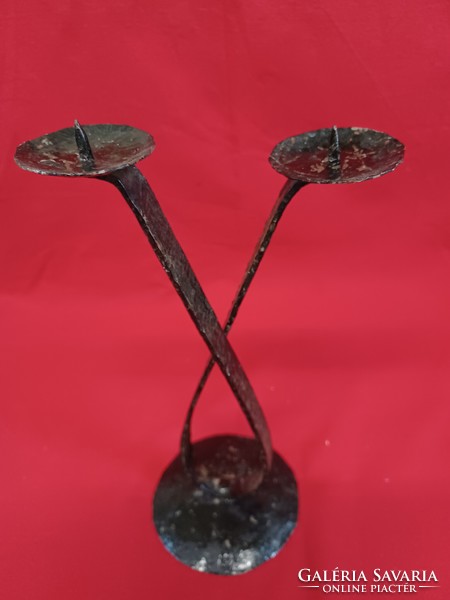 Wrought iron candle holder