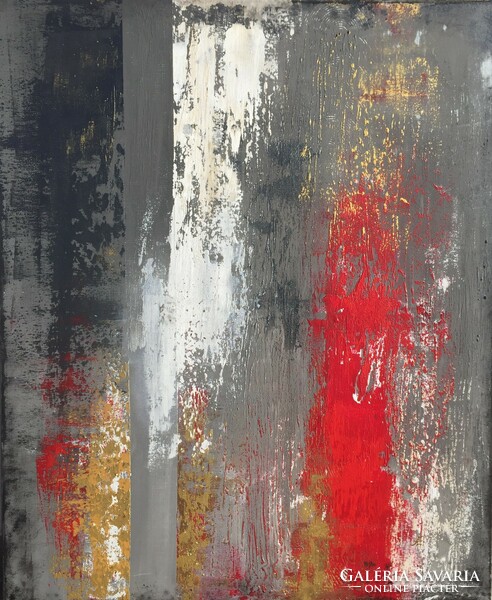 Andrea Elek - ON FIRE - absztrakt festmény - 90x110 cm