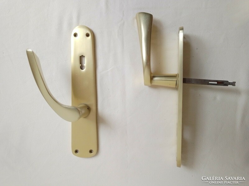 Matt satin copper-colored copper-plated metal doorknob set, pair of 2 pcs