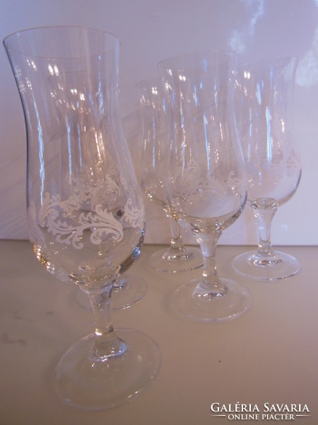 Set of glasses - 6 pcs - 17 x 6 cm - 3 dl - glass - old - not worn - Austrian - flawless