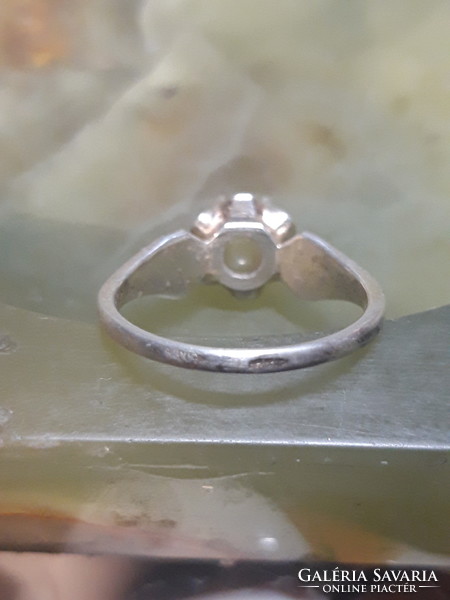 Régi jade köves ezüst gyűrű - 54- es méret