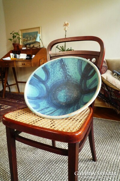 Xl mid century ceramic bowl 70s wall decoration wall bowl table centerpiece