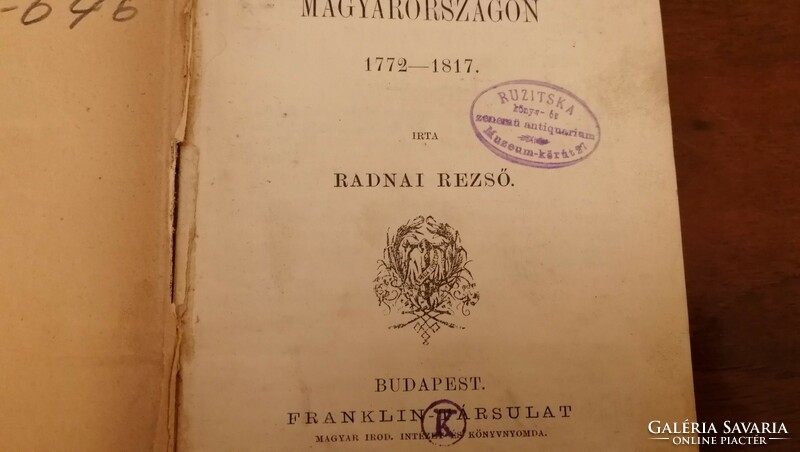 Radnai Rezső: Esthetikai törekvések Magyarországon 1772-1817.