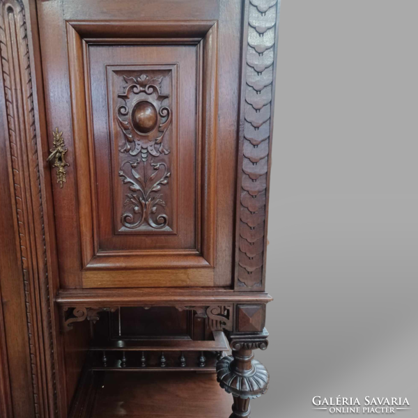 Neo-Renaissance walnut sideboard