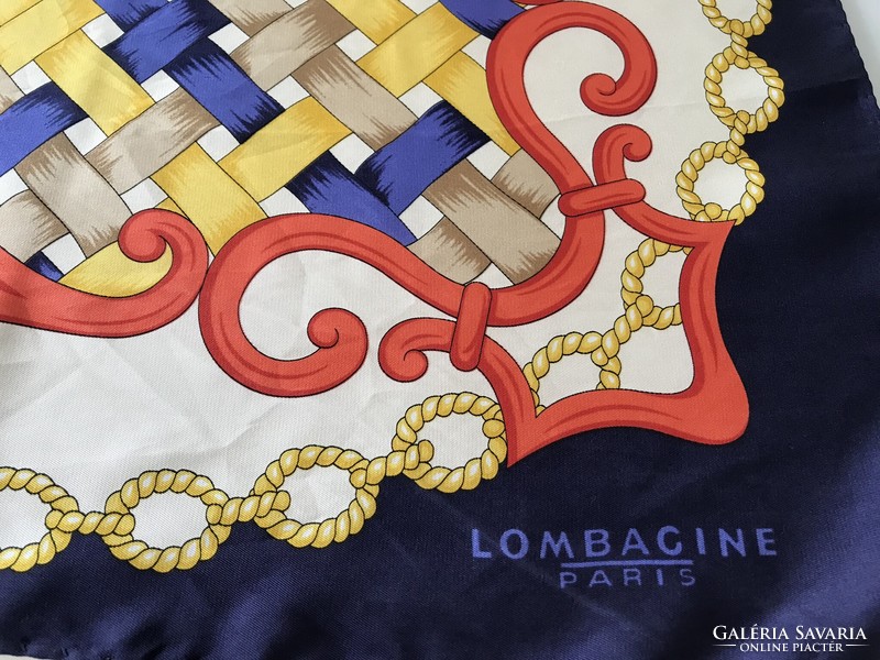 Lombagine paris silk scarf with bright colors and an elegant pattern