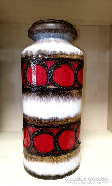 Vintage lava art ceramic vase