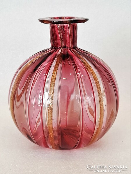 Rózsaszín Muránói üveg váza