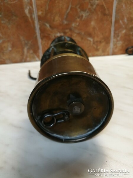 Antique copper mining lamp, carbide lamp