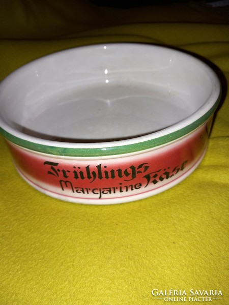 Antique Wilhelmsburg ceramic advertising bowl in German 