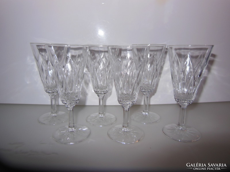 Set of glasses - crystal - 6 pcs - 15 x 6.5 cm - old - Austrian - perfect