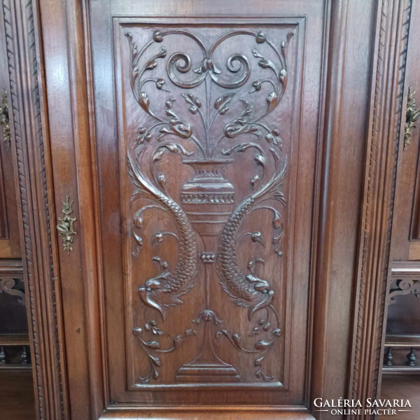 Neo-Renaissance walnut sideboard