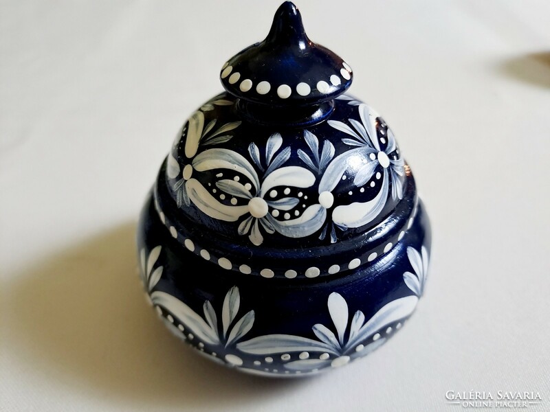 Hand-painted very beautiful wooden jewelry gift box with a peaked lid. There are more of them