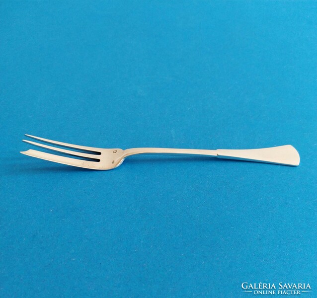 Silver pastry fork with cutting edge in English style