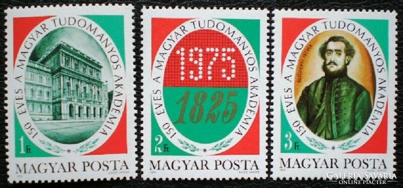 S3037-9 / 1975 150 éves a Magyar Tudományos Akadémia bélyegsor postatiszta