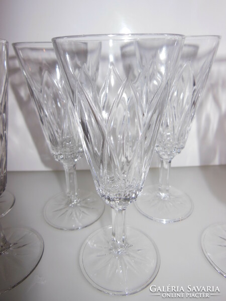 Set of glasses - crystal - 6 pcs - 15 x 6.5 cm - old - Austrian - perfect