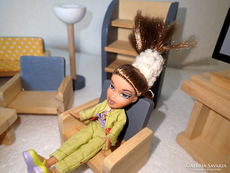 Retro German wooden doll furniture toy furniture doll house doll toy furniture table sofa armchair lamp mini porcelain