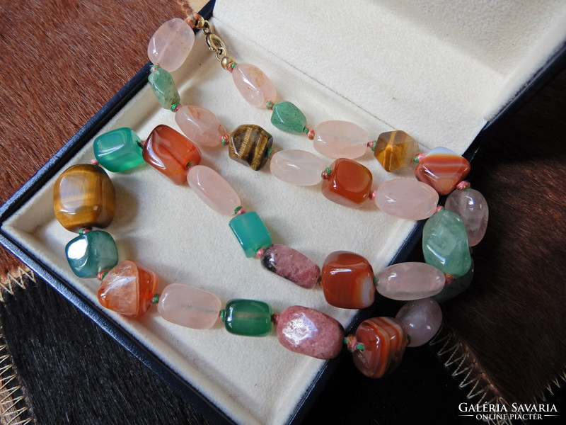 Necklace decorated with old mineral stones