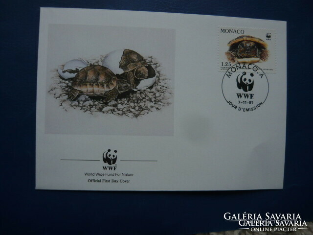 Monaco 4 envelopes with stamp turtle!