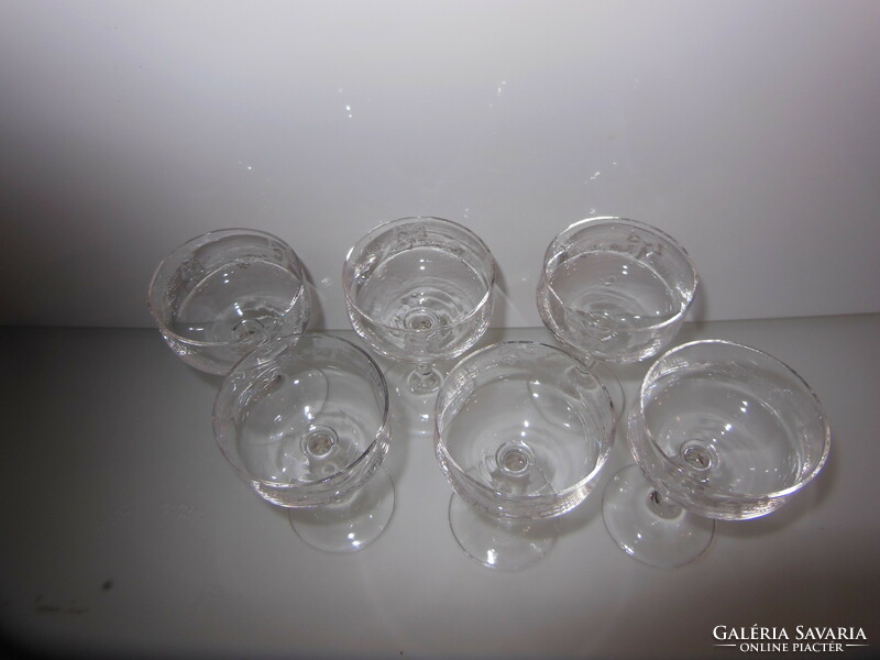 Set of glasses - 6 pcs - 11 x 6.5 cm - acid etched - glass - old - Austrian - flawless
