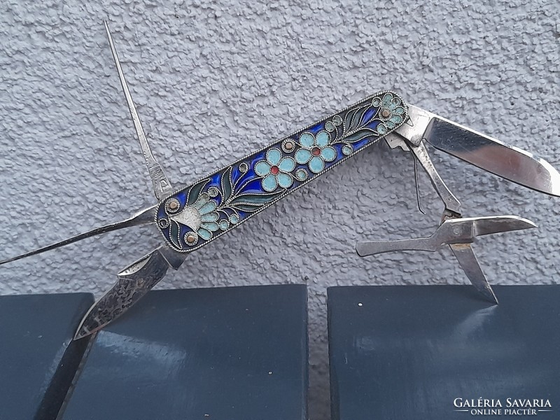 Beautiful fire enamel Russian knife