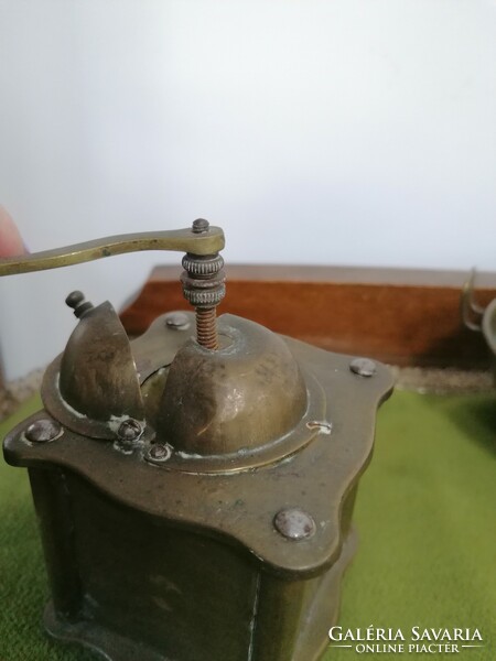 Old mini copper frother and copper coffee grinder