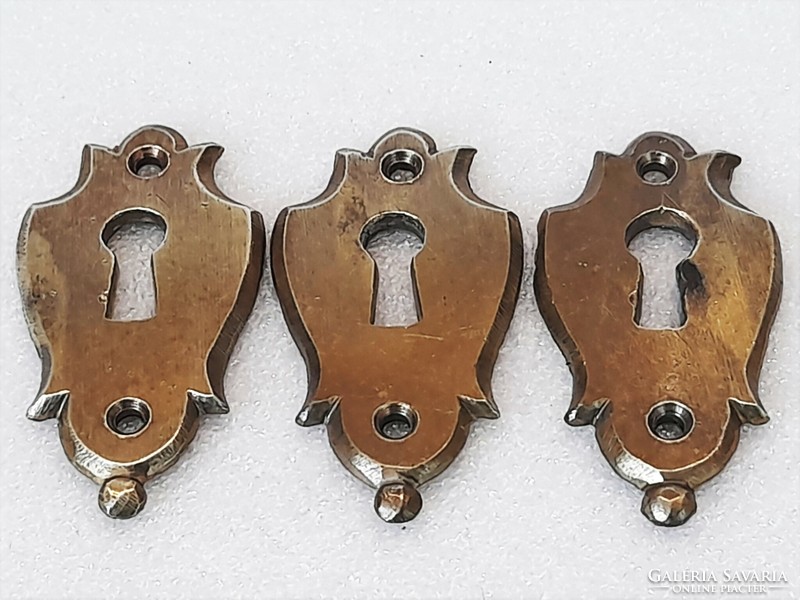 3 Pcs. Antique copper lock tag for furniture