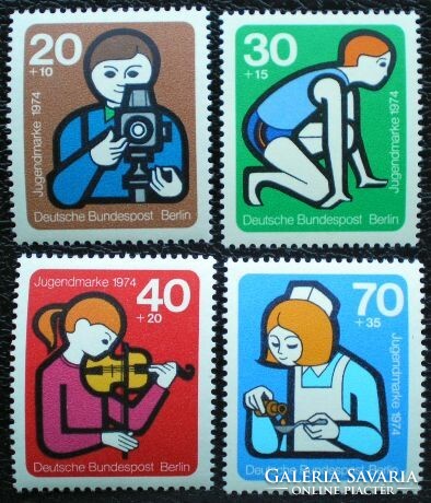BB468-71 / Németország - Berlin 1974 Ifjúság - Az ifjúsági munka elemei bélyegsor postatiszta