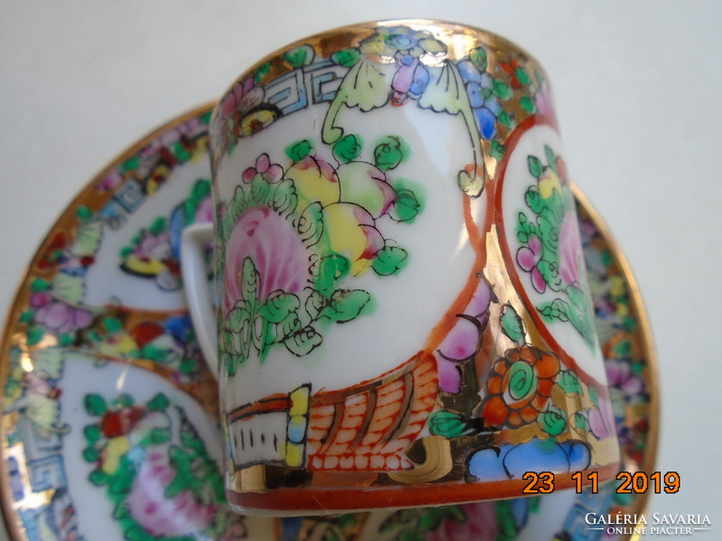 Jingdezhen famille rose gold enamel hand painted coffee cup with coaster