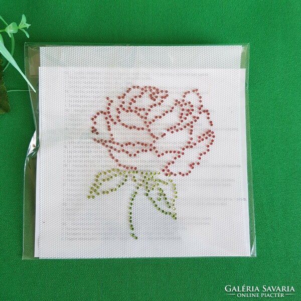 New iron-on rose thread with rhinestones, iron-on sticker on clothes