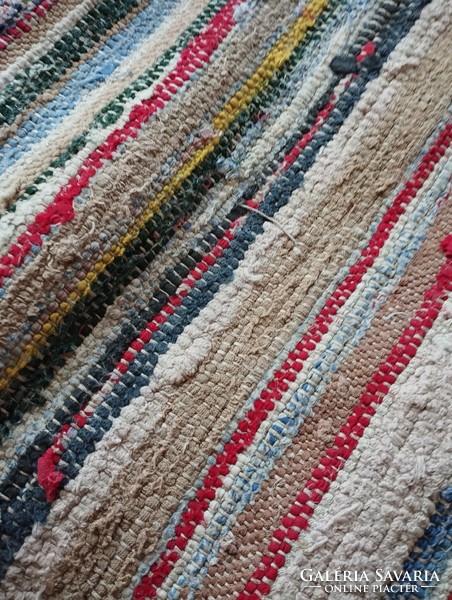 Old peasant rag woven carpet 2 pcs